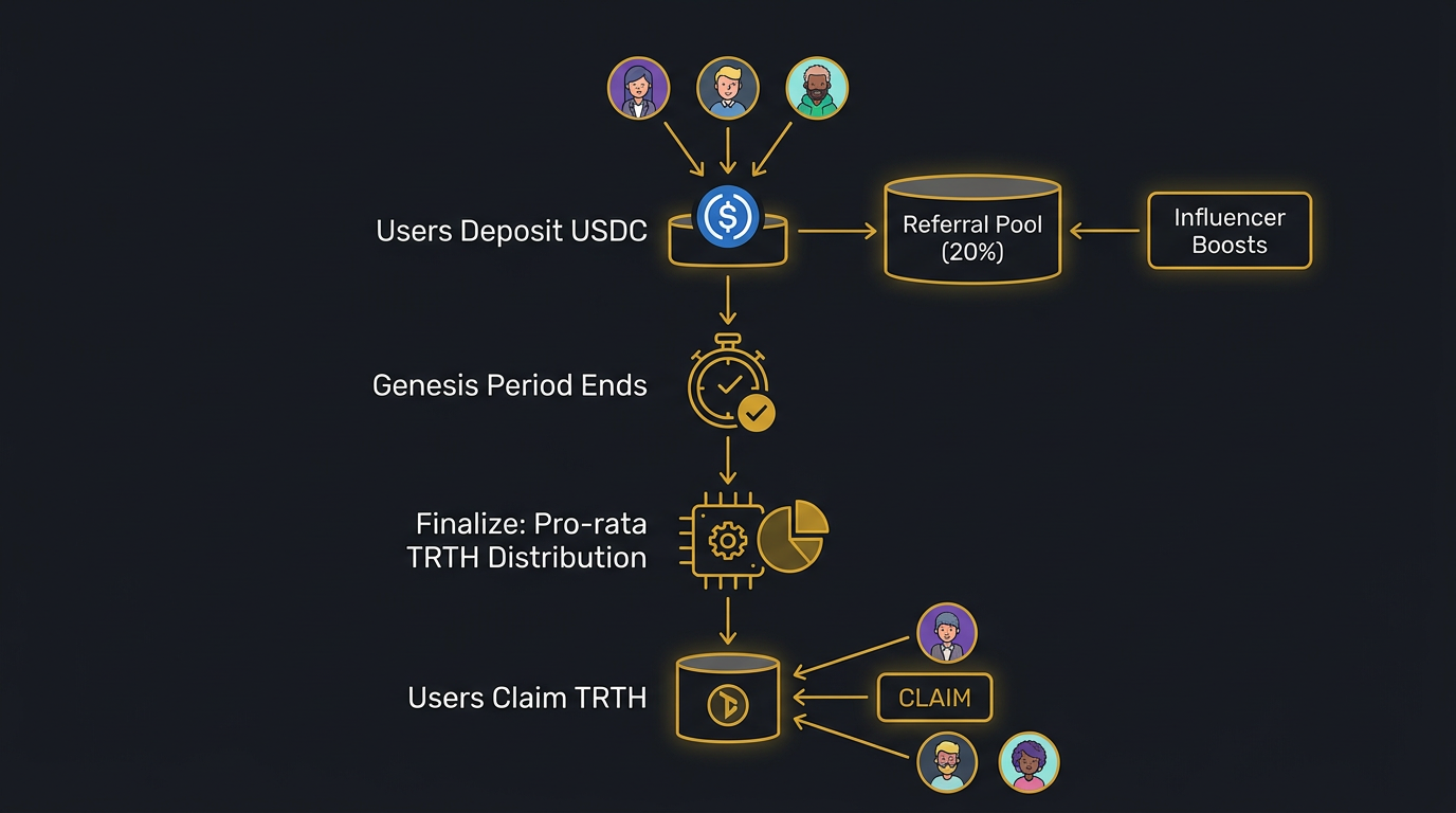 Genesis flow from deposit through finalize to distribution
